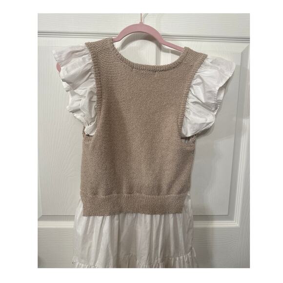 Anthropologie Sofie the Label Clover Mixed Knit Flutter Sleeve Midi Dress, S - Picture 10 of 10